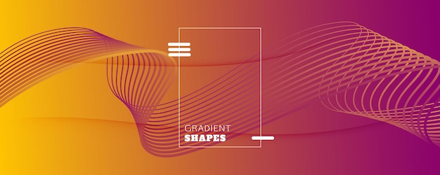 Web page template with fluid shapes geometric elements and grad