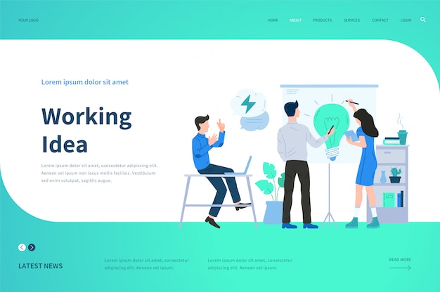 Web page  templates for Working Idea. Modern  illustration concept for website.