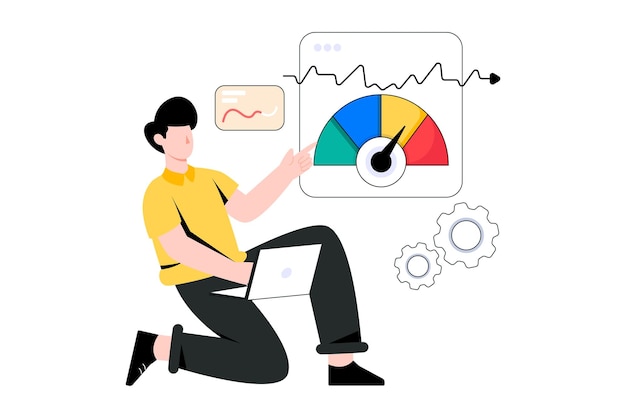 Vector web performance flat style design vector illustration. stock illustration