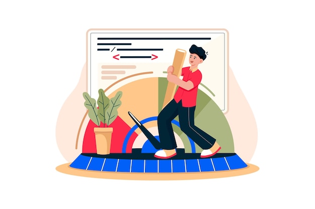 Web Performance Illustration concept on white background