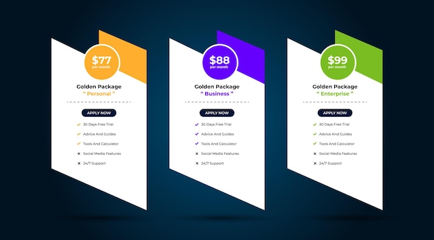 Web pricing table design for business, Pricing table design, Table price comparison