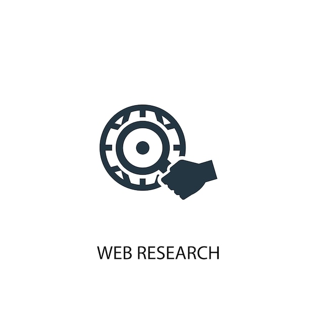 web research icon. Simple element illustration. web research concept symbol design from analytics, research collection. Can be used for web and mobile.