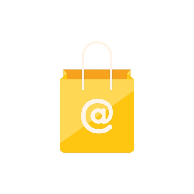 Web shop bag icon flat vector Store card Internet business isolated