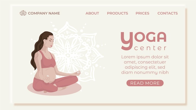 web site illustration for yoga center