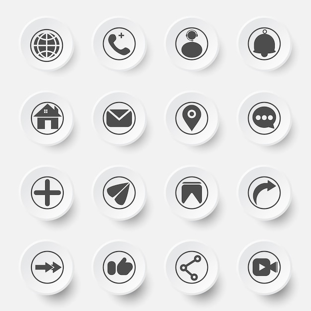 web and social media icon set design