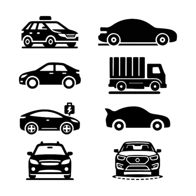 Web Streamlined Car Icon Versatile Silhouette Vector Image