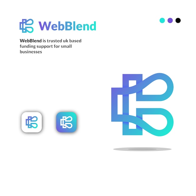 Webblend technology logo design letter B