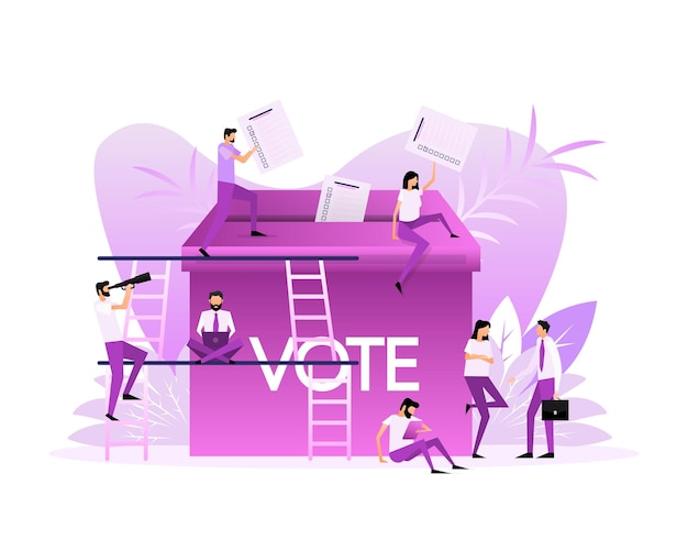 WebFlat vote people for concept design Vector flat illustration