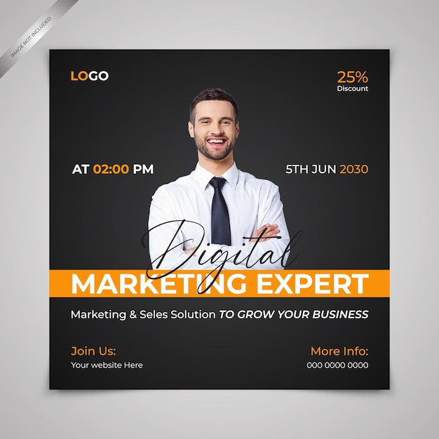 Webinar Banner Design Template, Live Banner Template, Business Conference Banner, post banner