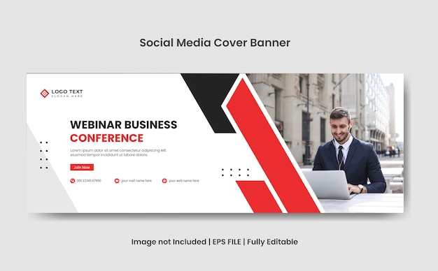 Webinar business conference social media cover banner template or web banner template