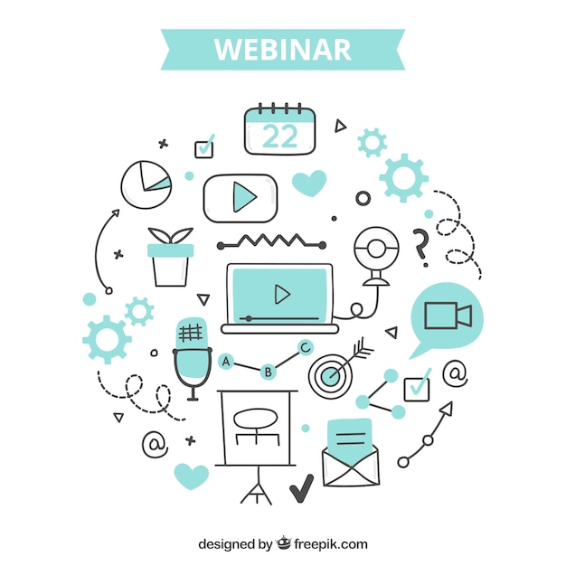 Webinar concept with creative elements