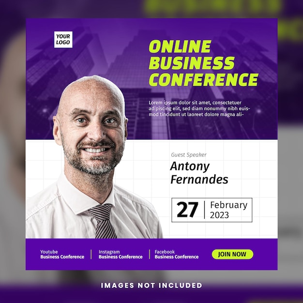 Webinar Conference Business Template for Instagram FeedxA