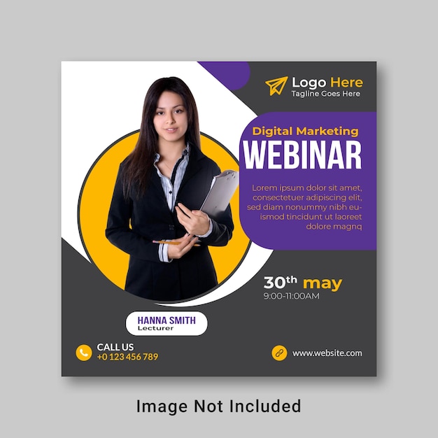 Webinar Creative Marketing Social Media Post Template design