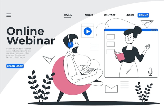 Webinar landing page template