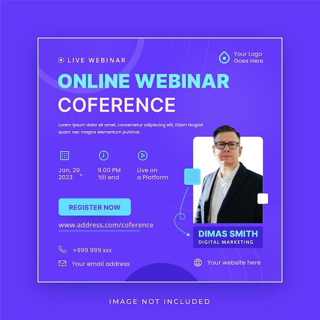 Webinar poster social media post digital marketing template