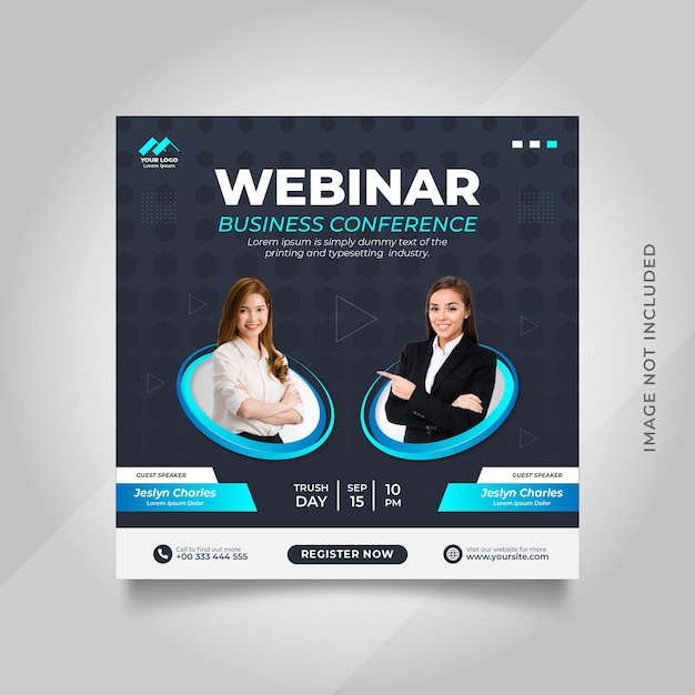 Webinar square flyer template