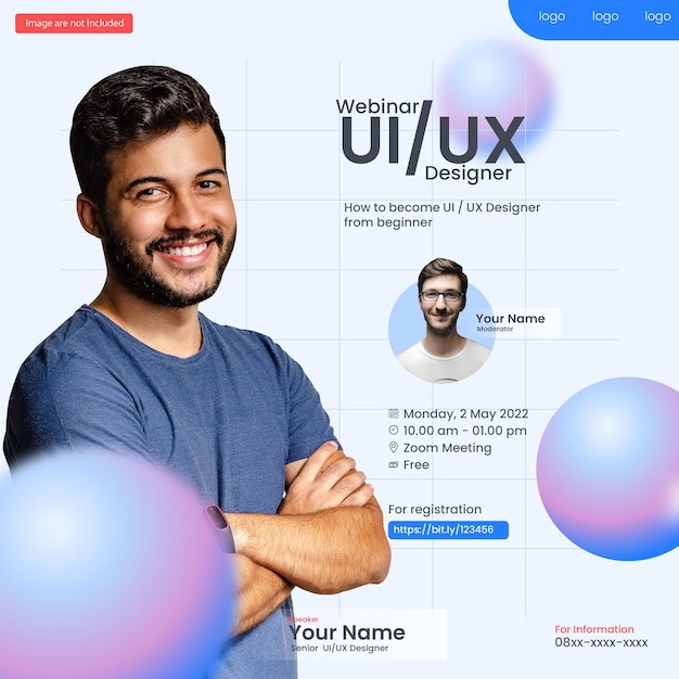 Webinar UI UX Poster Template For Social Media