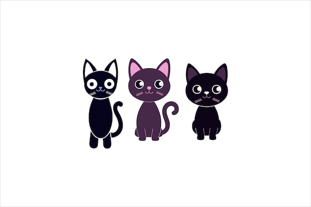 Vector webisolated cat silhouette vector set perfect for elegant designs