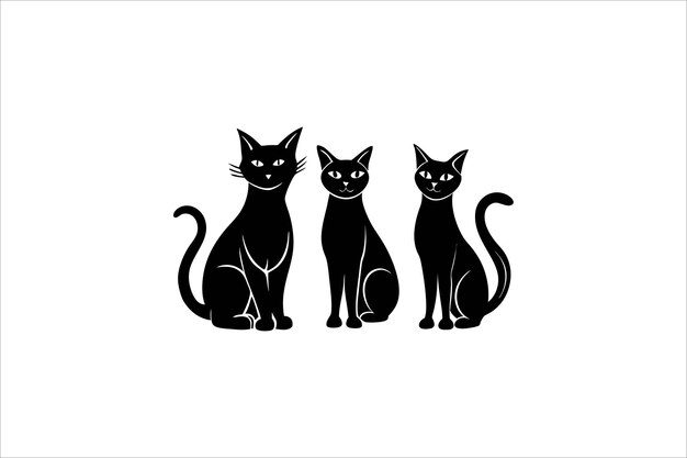 Vector webisolated cat silhouette vector set perfect for elegant designs