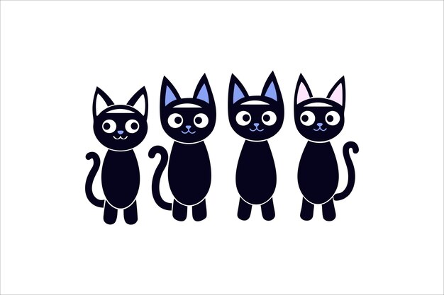 Vector webisolated cat silhouette vector set perfect for elegant designs