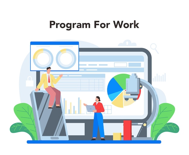 Website analyst online service or platform Web page improvement for business promotion and optimization Work software Isolated flat illustration