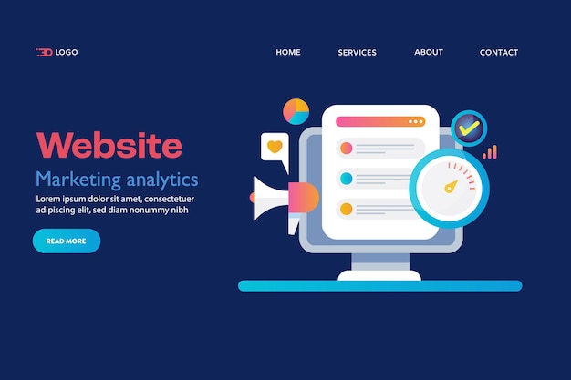 Website analytics landing page