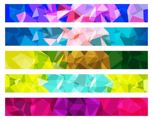 Website banner fractal polygon style header abstract background