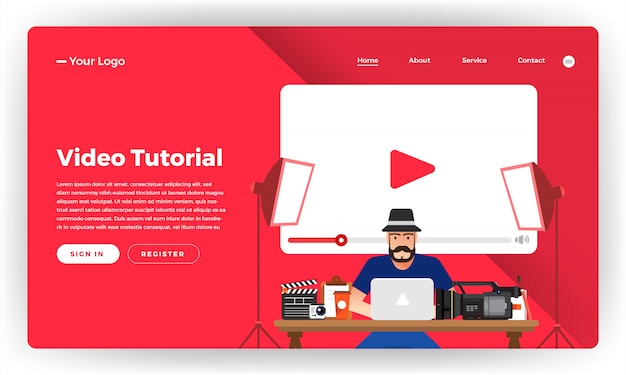   website   concept video tutorial.   illustration.