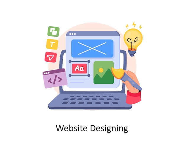 Website Designing concepts style illustration EPS File