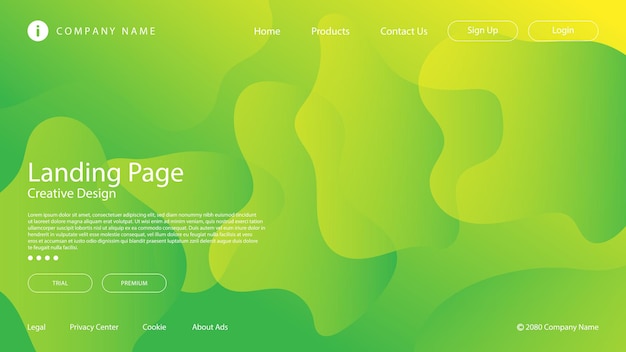 Website Landing Page Background with Vibrant Modern Green Yellow Gradient Color