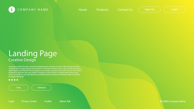 Website Landing Page Background with Vibrant Modern Green Yellow Gradient Color