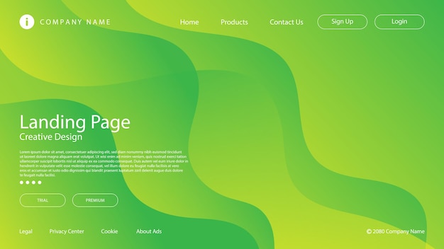 Website Landing Page Background with Vibrant Modern Green Yellow Gradient Color