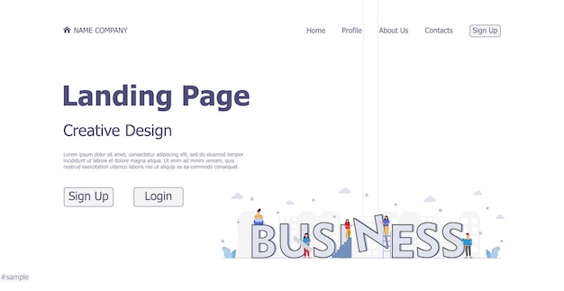 Website landing page business concept design concept Vector