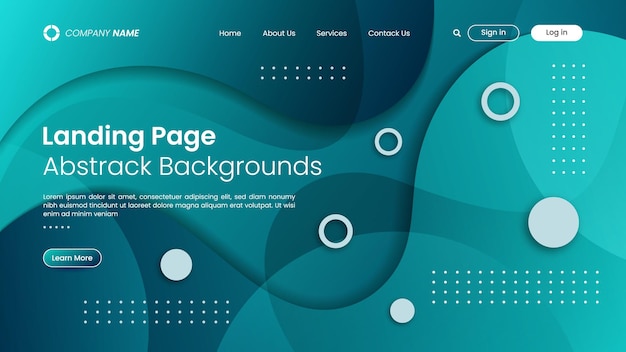 Website Landing Page Design With Abstract Background