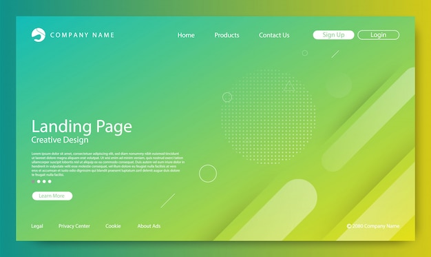 Website Landing Page Gradient Color Background