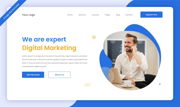 Website landing page ui template design for corporate business