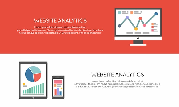 Website and Mobile Analytics Concept Landscape for Website Banner