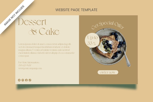 website page dessert and cake