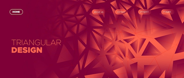 Website template design mosaic background with gradient triangl