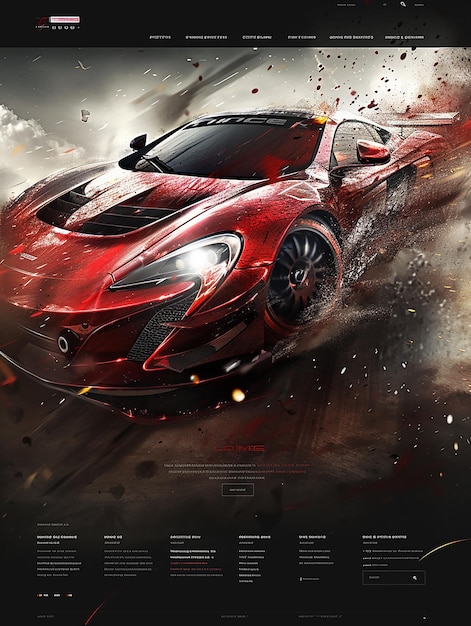 Vector website template for racing games