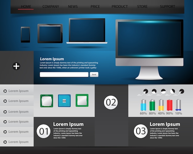 website template technology concept