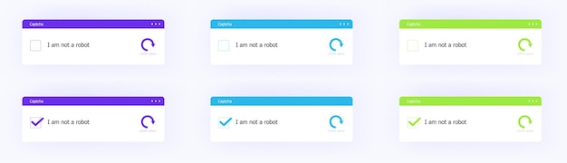 The website template witha captcha. A vector ui designs set.