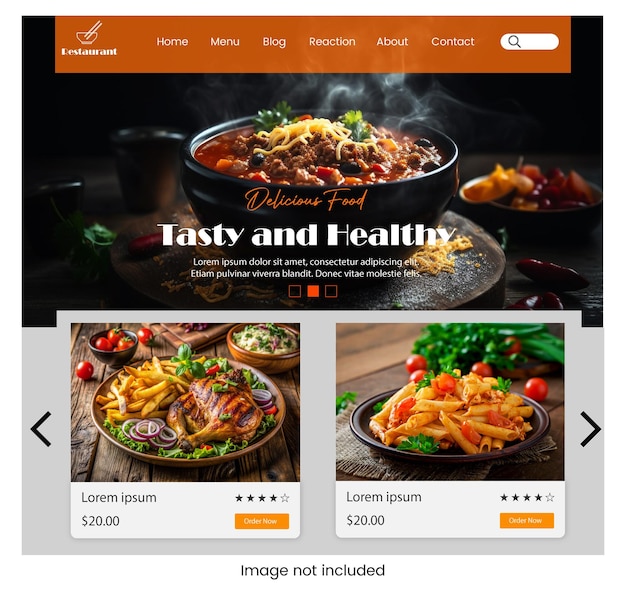 Vector a website for a website called a food blog