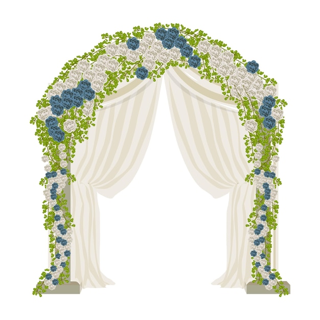 wedding arch vector illustration isolated on white background beautiful flower wedding arch