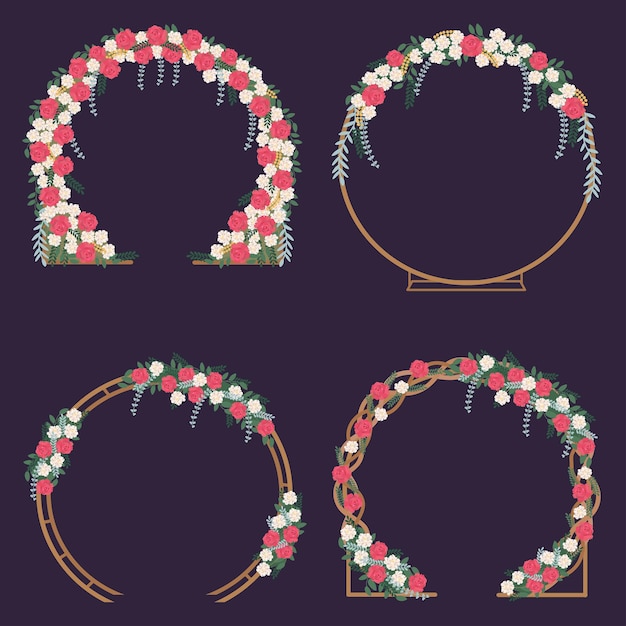 Wedding arch with flowers set