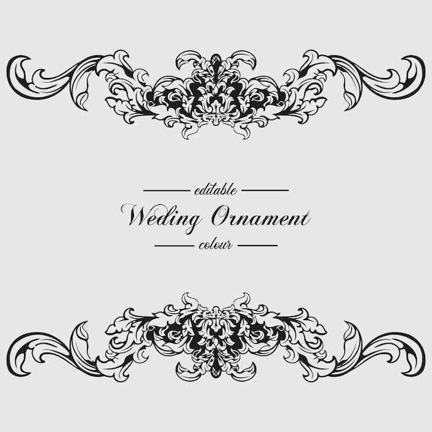 Vector wedding background with golden ornament