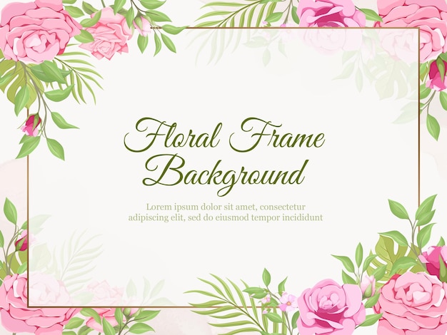 Wedding Banner Background Floral and Leaf