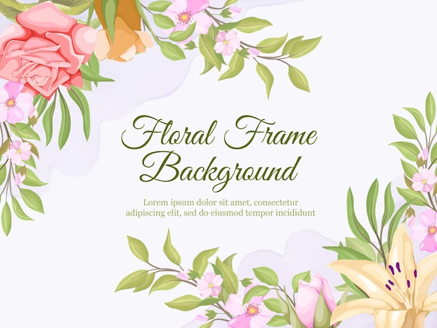 wedding banner background template with beautifull floral vector