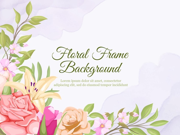 wedding banner summer floral vector template design