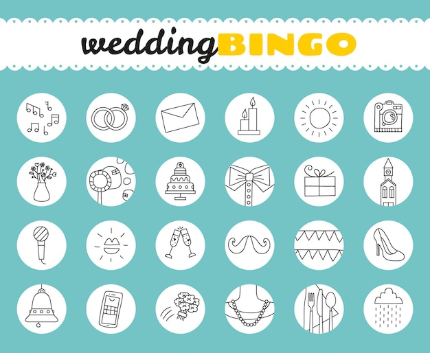 Wedding bingo vector illustration